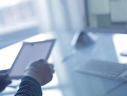 Dollars tablet desk Stock Footage