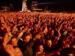 M/S EXT Concert Crowd Festival Night Stock Footage