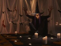 HD: Witch Conjuring A Spell Stock Footage