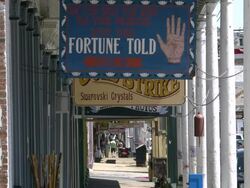 Virginia City walkway shops signs Stock Footage