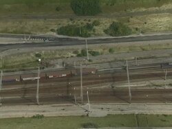 Shuttle Train On Way To Eurotunnel Station Stock Footage
