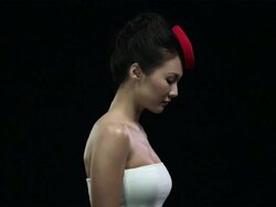 Woman wearing red hat smiling Stock Footage