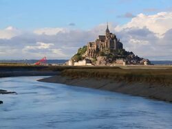 Mont Saint-Michel (Le Mont Saint-Michel), general view of the Abbey Stock Footage
