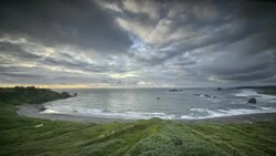 Clouds moving over Pacific Ocean Stock Footage