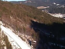Ski jump in Planica from air Stock Footage
