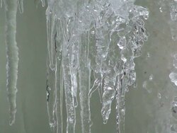 MS Melting icicles at Breitachklamm canyon in winter at AllgÃƒÂ¤u Alps / Oberstdorf, Bavaria, Germany  Stock Footage