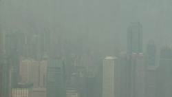 CLEAN : Stockshots of air pollution in Hong Kong News Clip