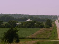 Panning view of the highway to the Welcome to Auburn sign. Stock Footage