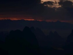 Dawn of the li river and hills Stock Footage