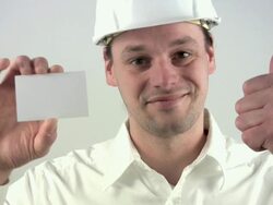 Architect \thumbs up & business card\ Stock Footage