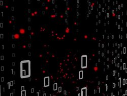 Viruses attacking a binary data grid Stock Footage