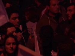 Large Scale Protests Outside Parliament Building News Clip