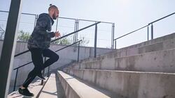 Young Man Running Stock Footage