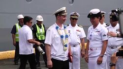 CLEAN : Russian warship docks in Philippines News Clip