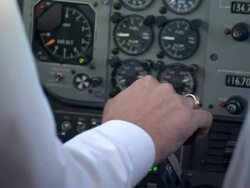 Cockpit shot of a light aircraft in flight News Clip