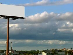 Blank Billboard With Cloud Background Wide 1080p24 Stock Footage