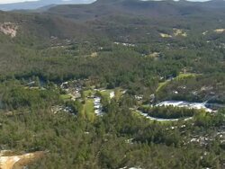 WS AERIAL TD Shot of Wade Hampton golf club / North Carolina, United States Stock Footage