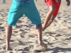 Men playing beach volleyball. - Slow Motion Stock Footage