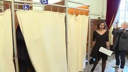 CLEAN : Francois Baroin casts his vote in Troyes News Clip