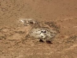 WS AERIAL View of Meteor crater / Arizona, United States Stock Footage