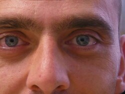 Man with blue eyes Stock Footage
