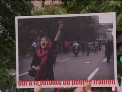Iranians protest near Iranian embassy in Paris, Berlin candlelit vigil News Clip