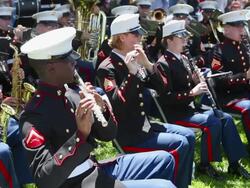Marine Corp Band on Memorial Day Stock Footage