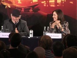 INTERVIEW Steven Spielberg on working with John Williams and how he keeps his crew together at the War Horse Press Conference Part One at Claridge's Hotel, London, UK on 9th January 2012 Stock Footage