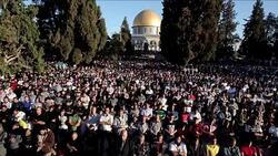 CLEAN : Palestinians in Jerusalem hold Eid prayers News Clip