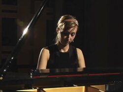 HD DOLLY: Woman plays the grand piano Stock Footage