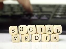 social media with keyboard Stock Footage