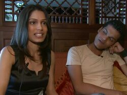 2008 Dubai International Film Festival Slumdog Millionaire interview Stock Footage