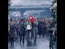 SYND 11 3 80 FUNERAL OF TWO POLICEMEN KILLED BY BANK ROBBERS News Clip