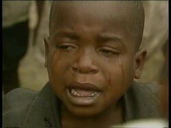Rwandan refugees dying of cholera and dehydration Stock Footage