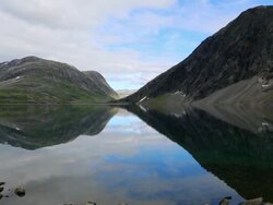 Djupvatnet lake, views of lake Stock Footage