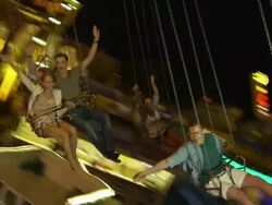 Young people on Chairoplane Collection Stock Footage