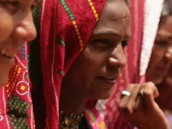 Rajasthani women smiling, Jaisalmer, Rajasthan, India Stock Footage