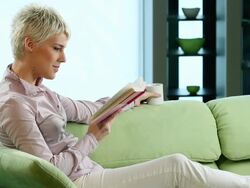 Reading a book Stock Footage