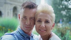 Middle-Aged Couple  In Love Making A Selfie Stock Footage