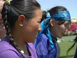 MS Shot of nomads people / Central-south Mongolia, Mongolia Stock Footage