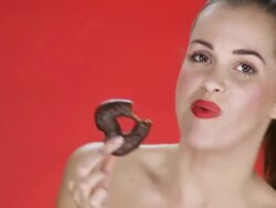 HD: Enjoying Sweets Stock Footage