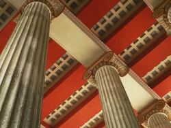 TU Ionic Columns And Coffered Ceiling Of The Propylaea (Propylaeen) In Munich Stock Footage