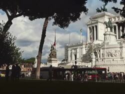 Vittorio Emanuele or Altare della Patria Monument in Rome Stock Footage