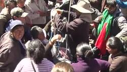 Disabled demo in La Paz; suspended from bridge News Clip