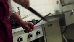 Sharpening Knife Stock Footage