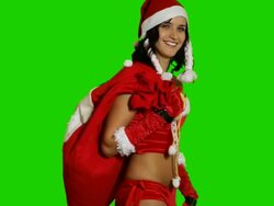 XMAS girl with christmas sack Stock Footage