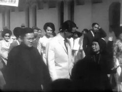 Premier and Madame Ky Visit Saigon Orphanage Stock Footage