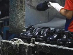 Footwear production Stock Footage