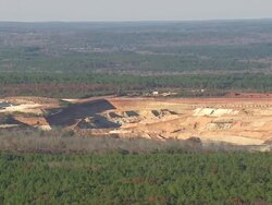 WS AERIAL View of lime stone mine / Georgia, United States Stock Footage