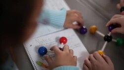 Students assemble molecule model Stock Footage